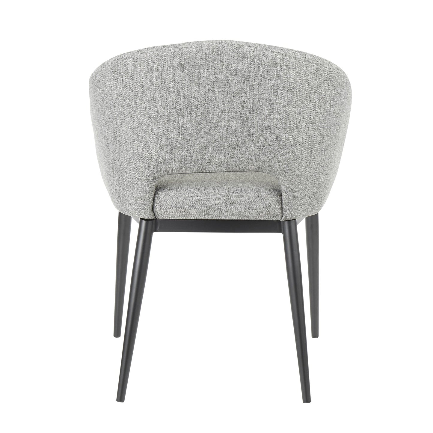 Renee Contemporary Chair in Black Metal Legs and Grey Fabric