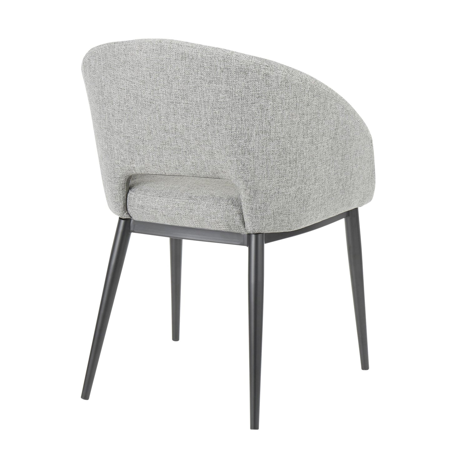 Renee Contemporary Chair in Black Metal Legs and Grey Fabric