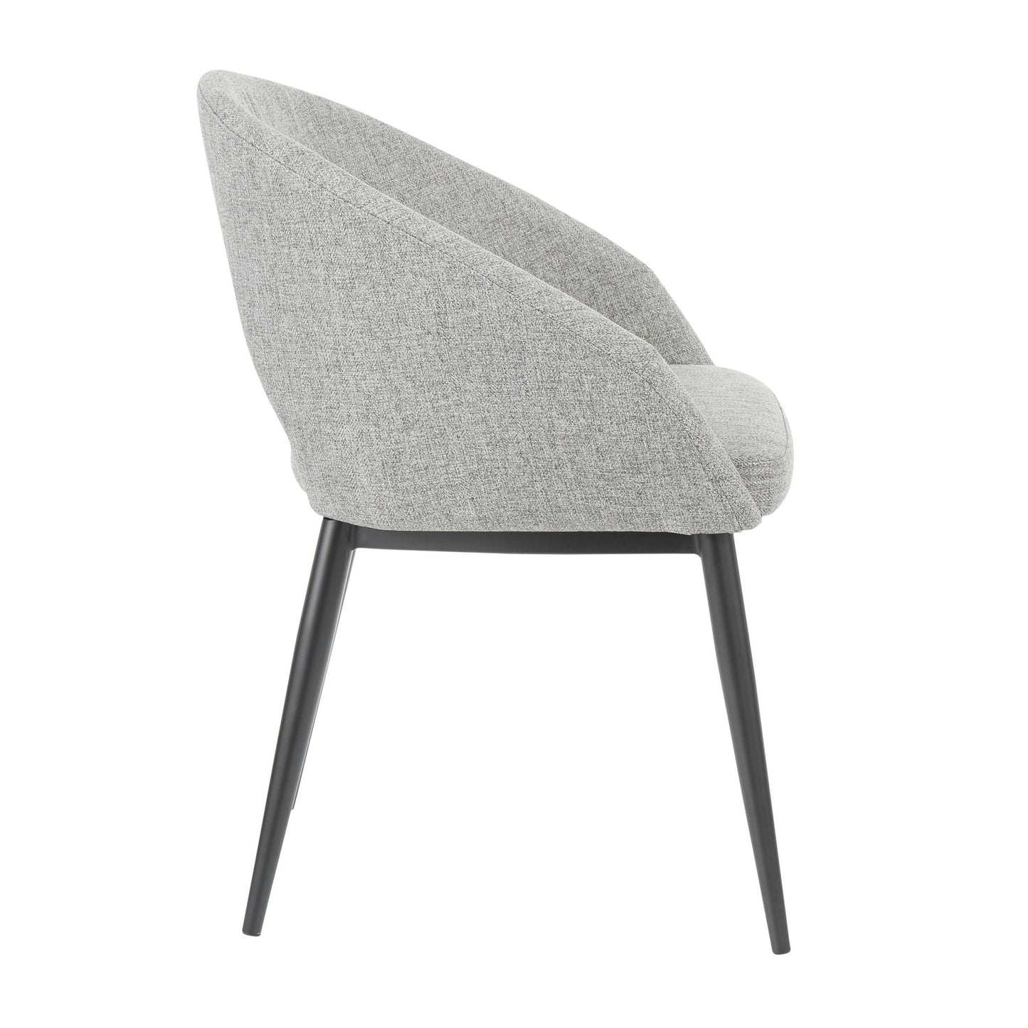 Renee Contemporary Chair in Black Metal Legs and Grey Fabric