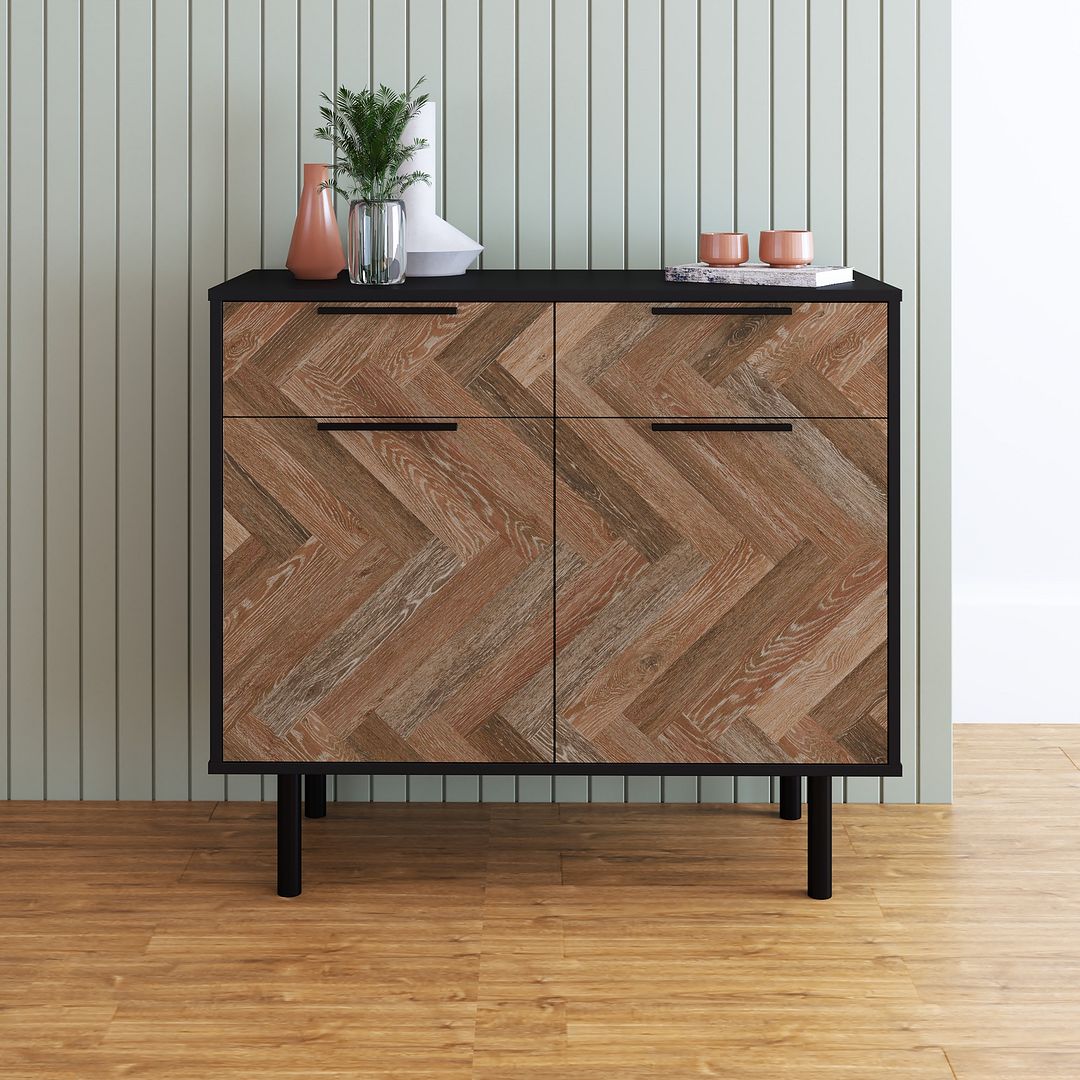 Manhattan Comfort Mid-Century Modern Liam Sideboard with 4 Shelves