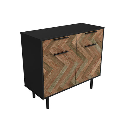 Manhattan Comfort Mid-Century Modern Liam Sideboard with 4 Shelves