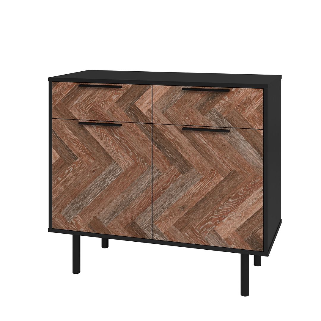 Manhattan Comfort Mid-Century Modern Liam Sideboard with 4 Shelves