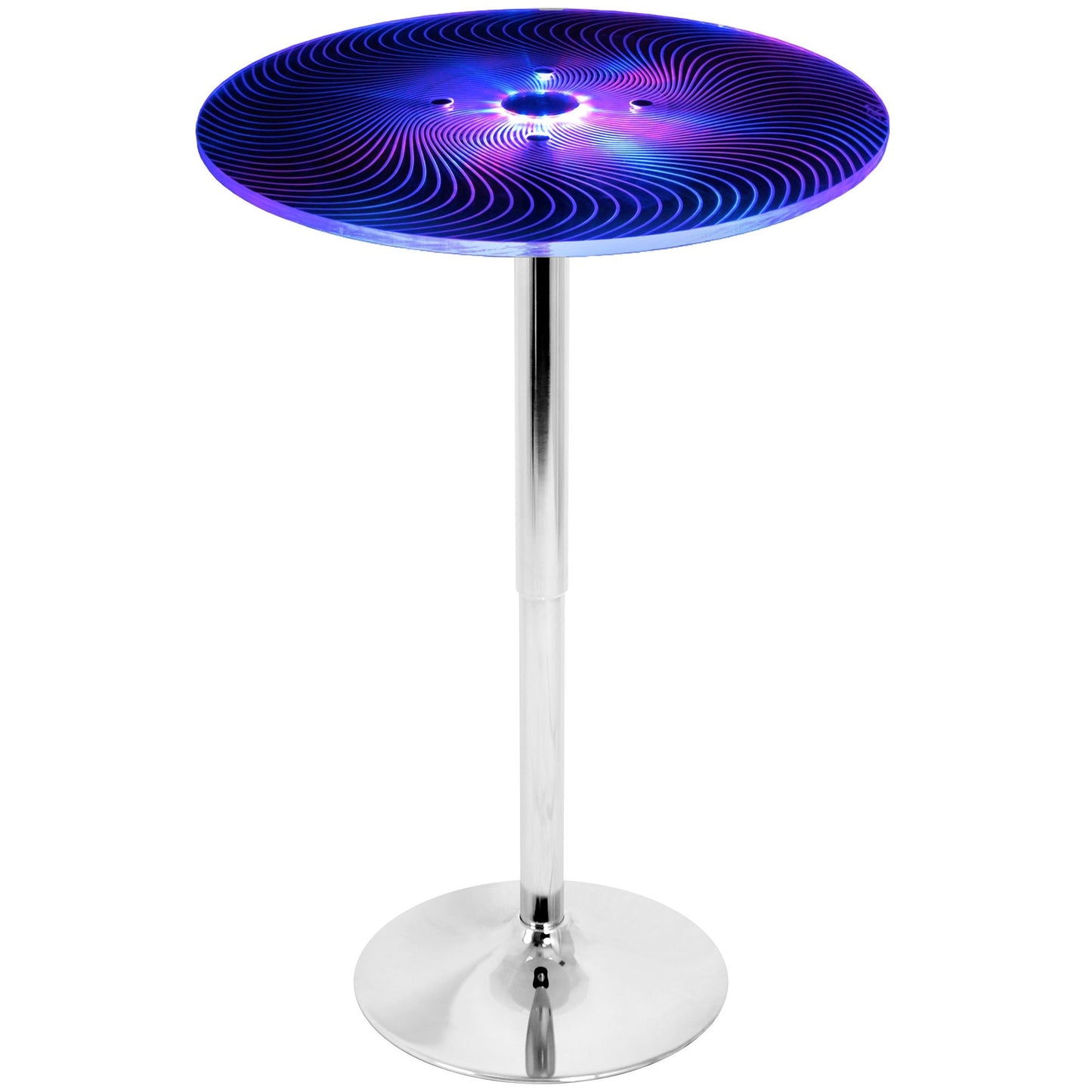 Spyra Contemporary Light Up Adjustable Bar Table