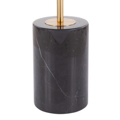Symbol Contemporary Side Table in Gold Metal and White Marble