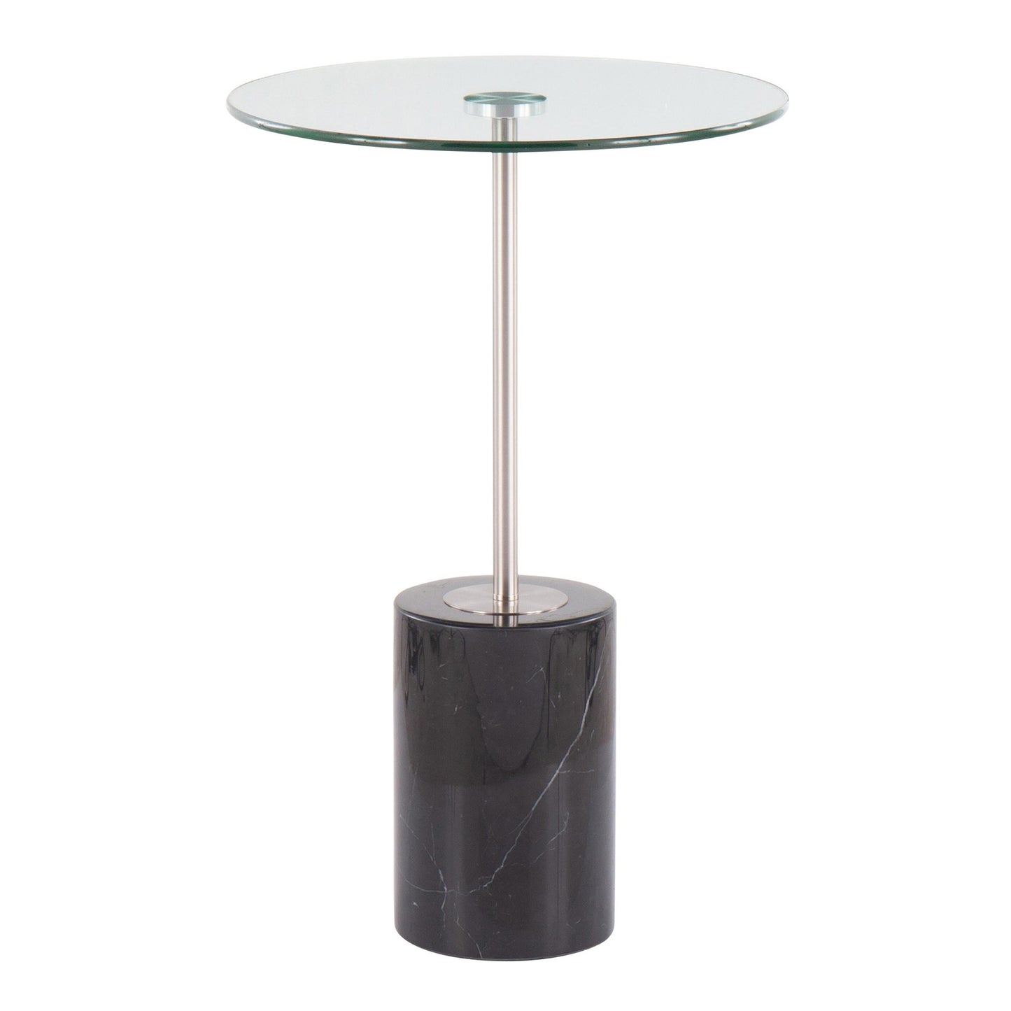 Symbol Contemporary Side Table in Gold Metal and White Marble