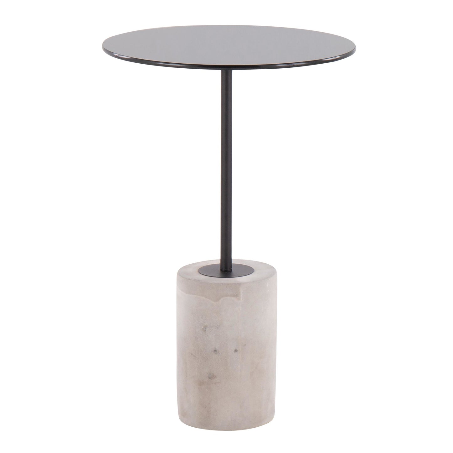Symbol Contemporary Side Table in Gold Metal and White Marble
