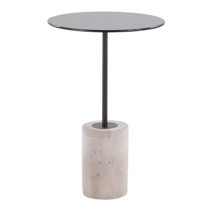 Symbol Contemporary Side Table in Gold Metal and White Marble