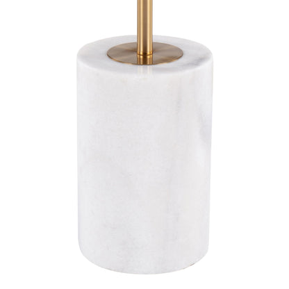 Symbol Contemporary Side Table in Gold Metal and White Marble