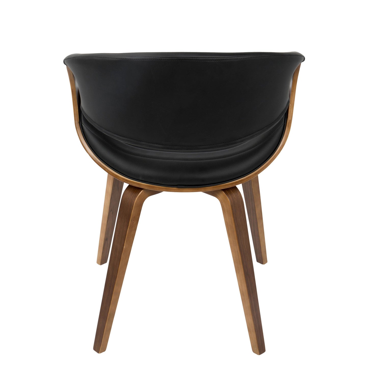 Symphony Mid-Century Modern Dining/Accent Chair in Light Grey Wood and Black Faux Leather