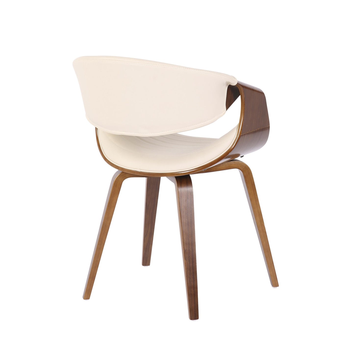 Symphony Mid-Century Modern Dining/Accent Chair in Light Grey Wood and Black Faux Leather