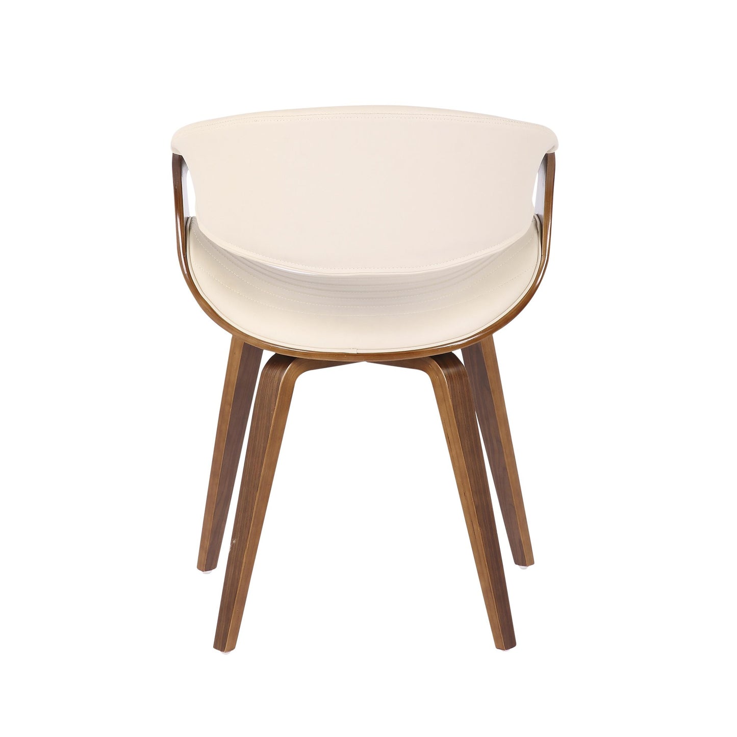 Symphony Mid-Century Modern Dining/Accent Chair in Light Grey Wood and Black Faux Leather