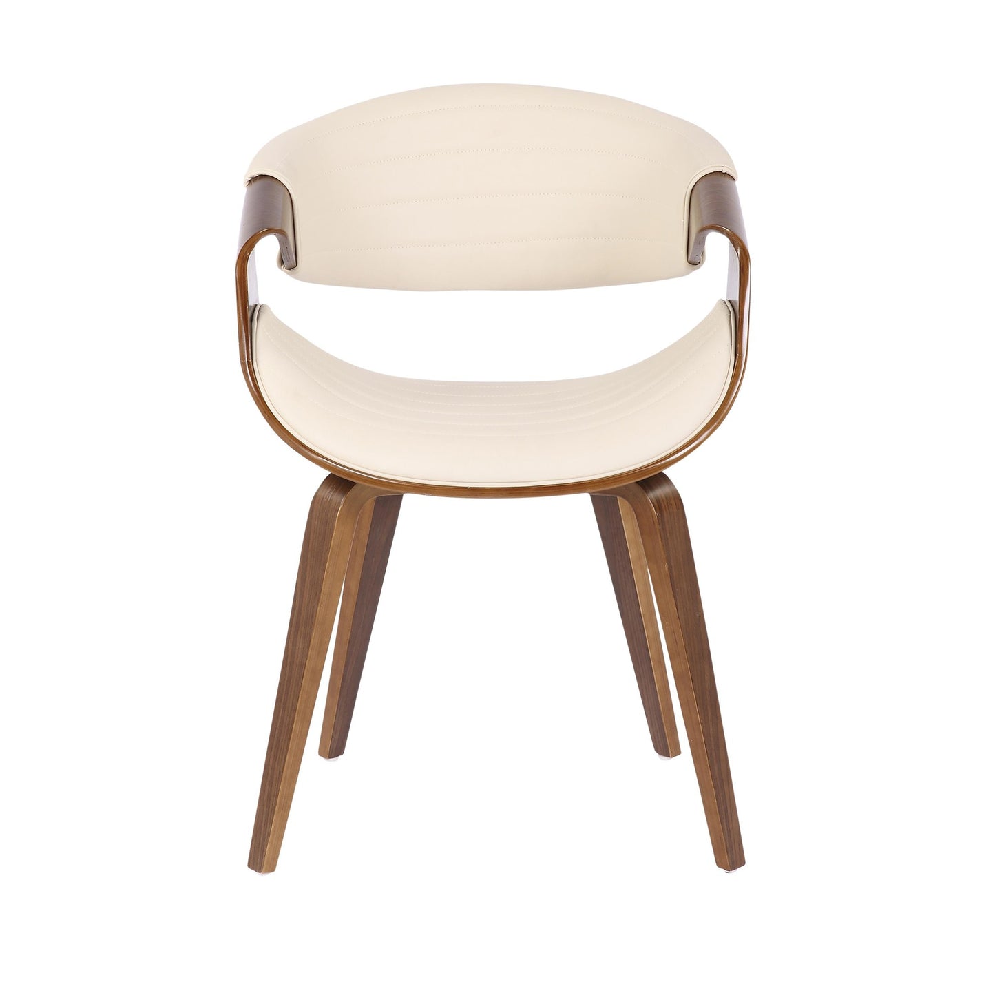 Symphony Mid-Century Modern Dining/Accent Chair in Light Grey Wood and Black Faux Leather