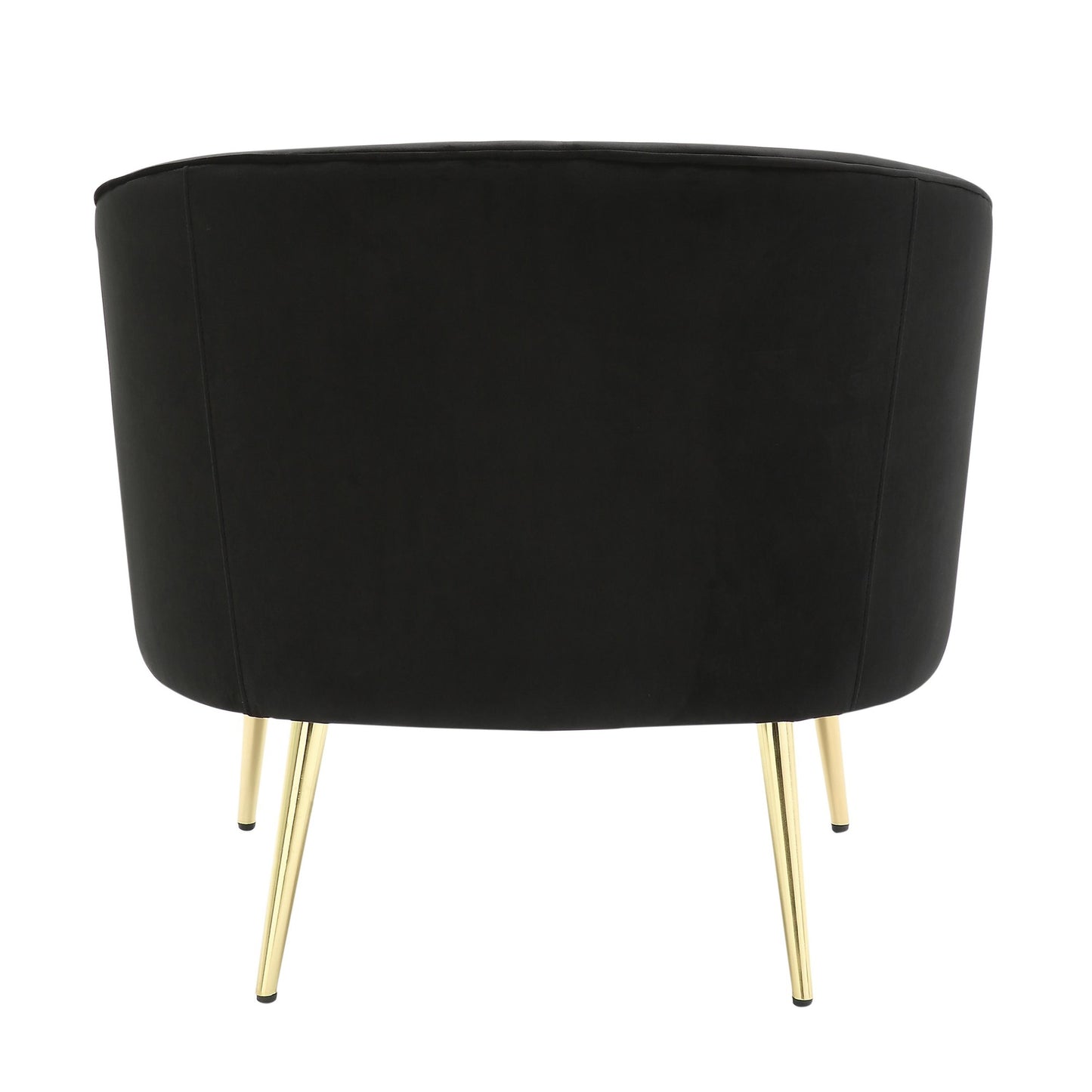 Tania Contemporary/Glam Accent Chair in Gold Metal and Black Velvet