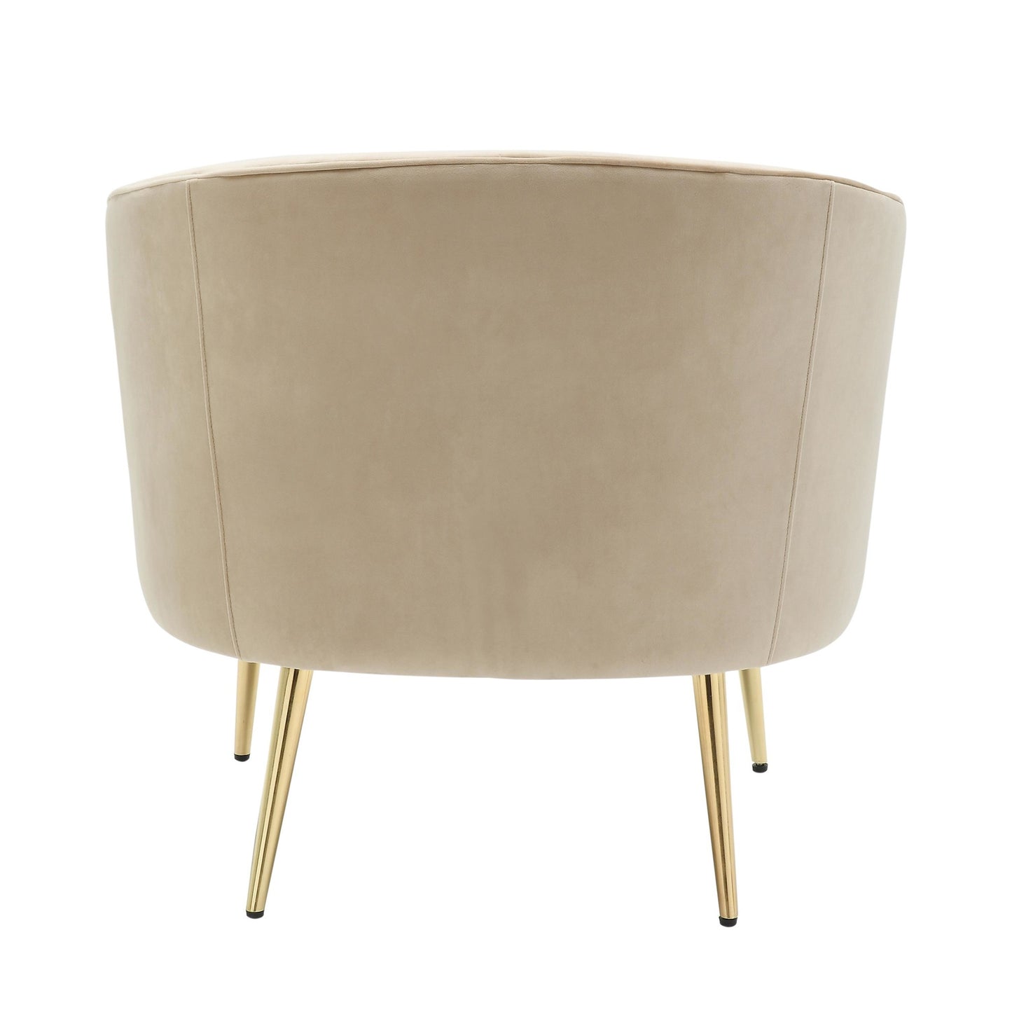 Tania Contemporary/Glam Accent Chair in Gold Metal and Black Velvet