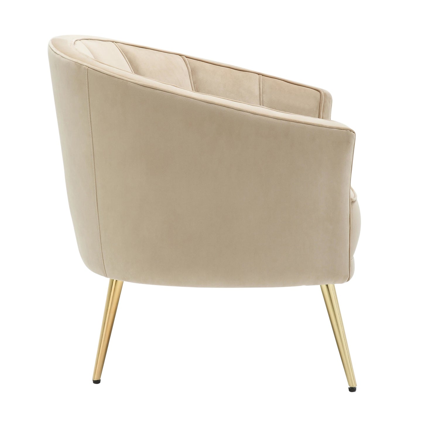 Tania Contemporary/Glam Accent Chair in Gold Metal and Black Velvet