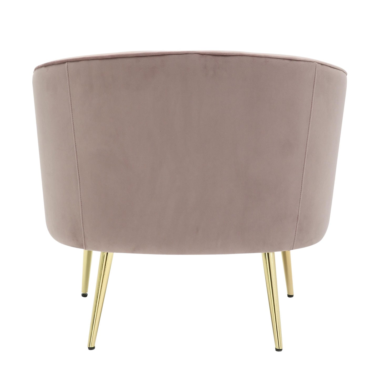 Tania Contemporary/Glam Accent Chair in Gold Metal and Black Velvet