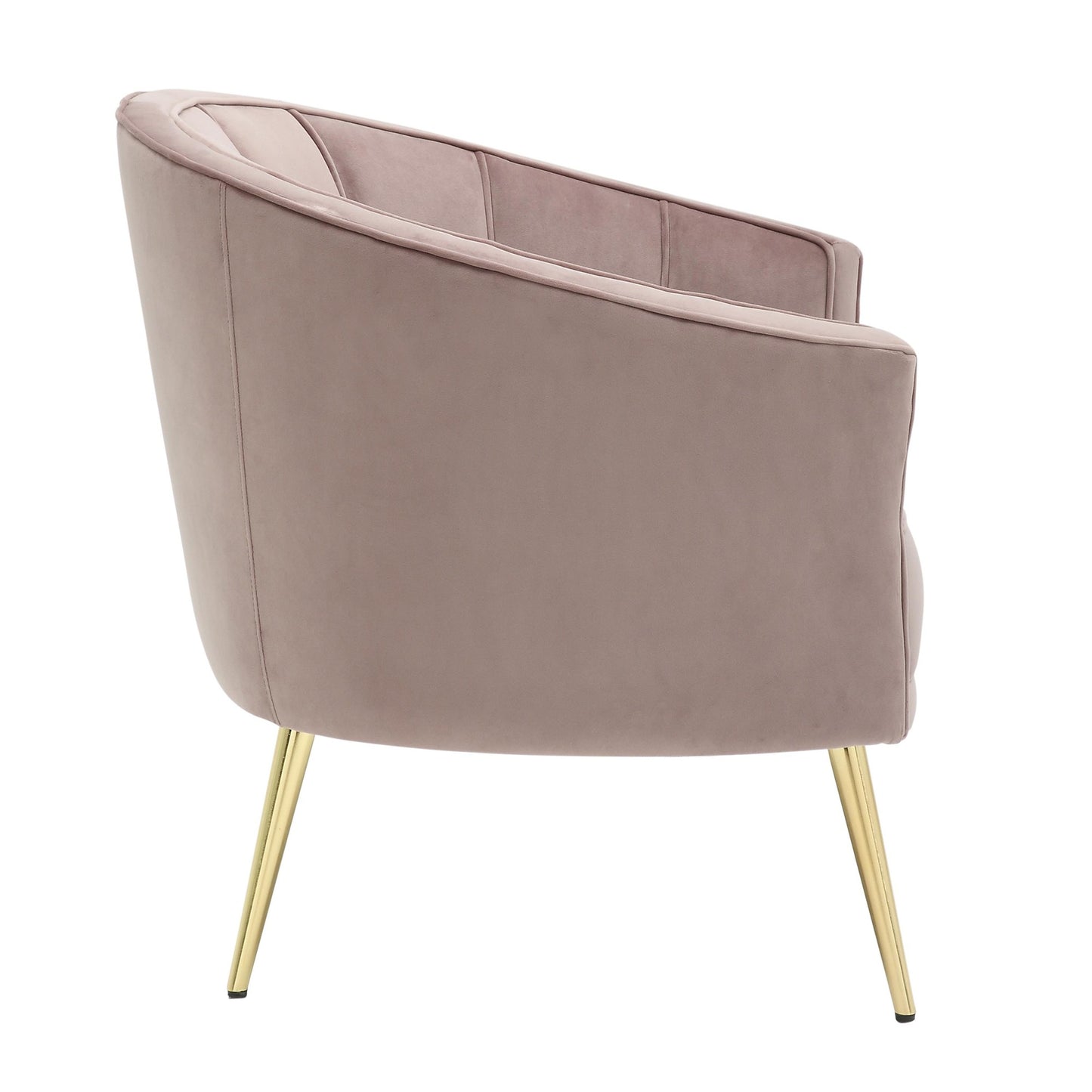 Tania Contemporary/Glam Accent Chair in Gold Metal and Black Velvet