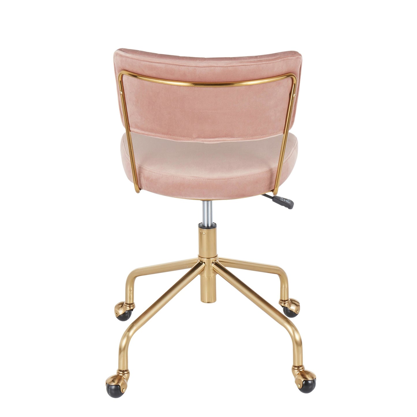 Tania Contemporary Task Chair in Gold Metal and Black Velvet