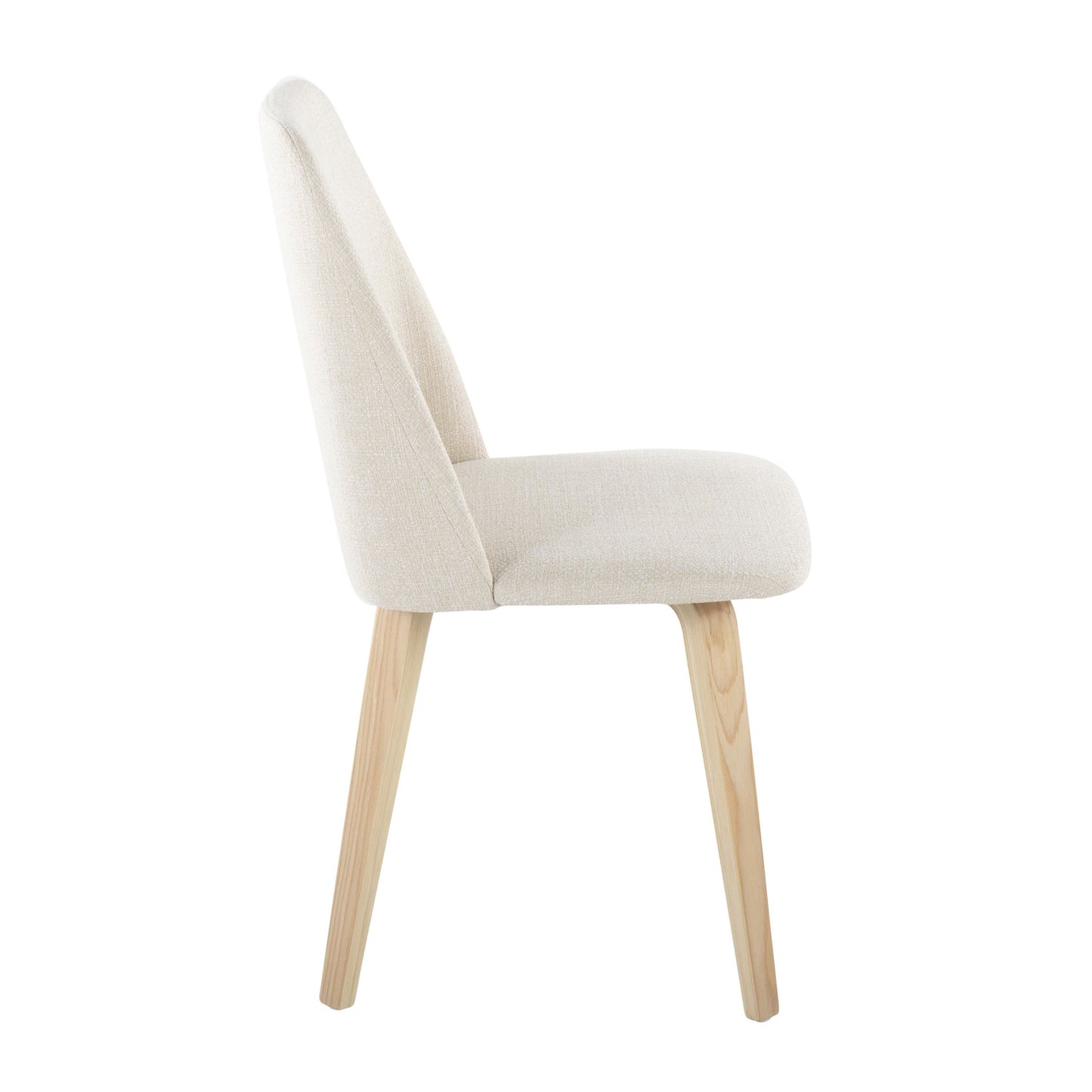 Toriano Contemporary Dining Chair in Black Wood and Camel Faux Leather by LumiSource - Set of 2