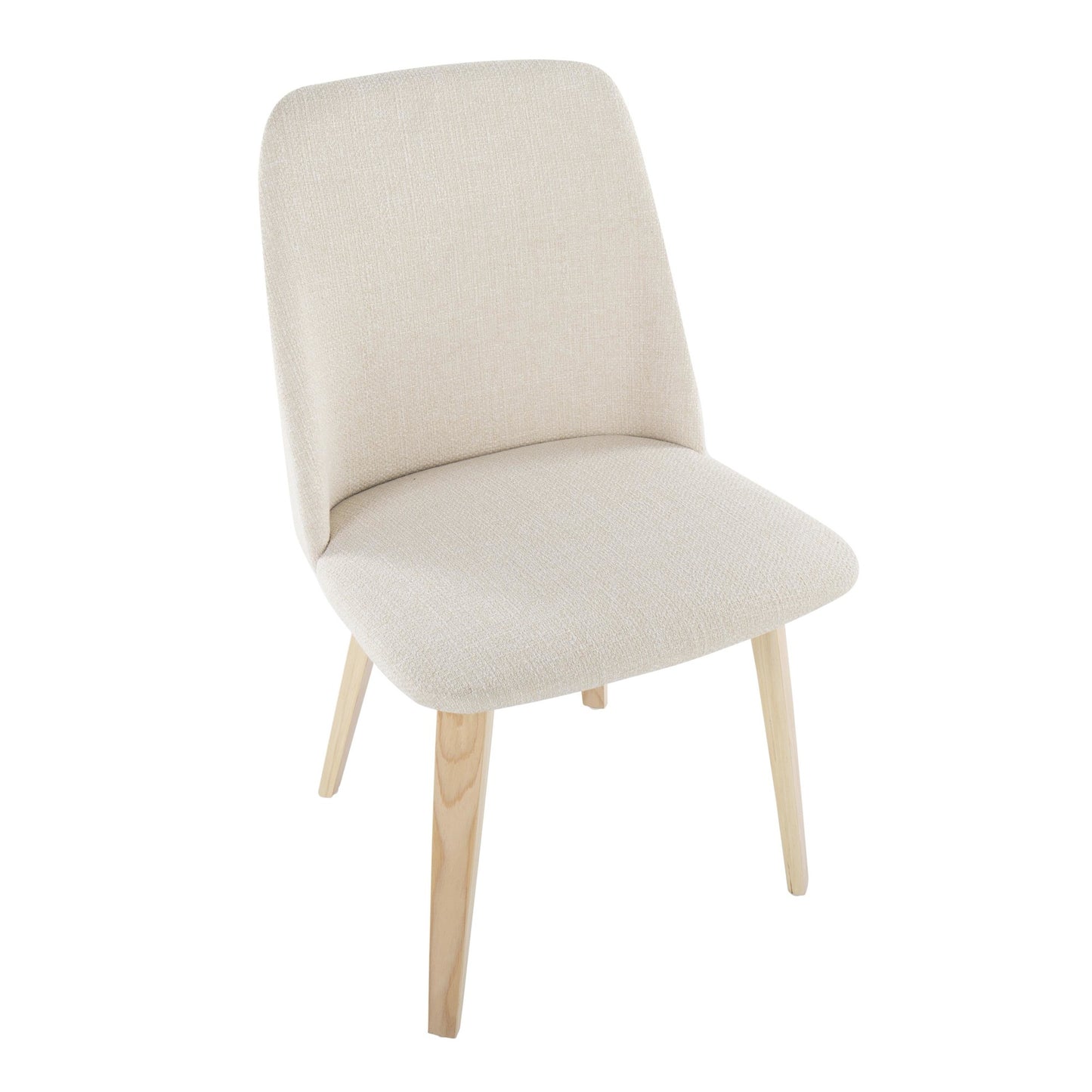 Toriano Contemporary Dining Chair in Black Wood and Camel Faux Leather by LumiSource - Set of 2