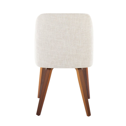 Toriano Contemporary Dining Chair in Black Wood and Camel Faux Leather by LumiSource - Set of 2