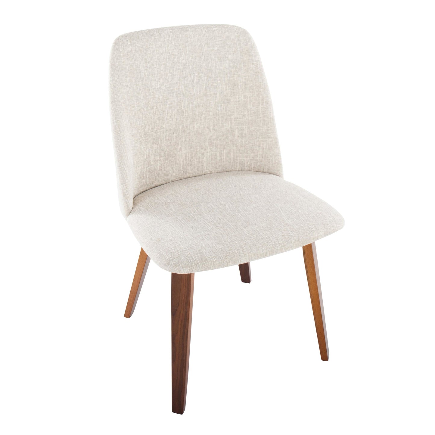 Toriano Contemporary Dining Chair in Black Wood and Camel Faux Leather by LumiSource - Set of 2