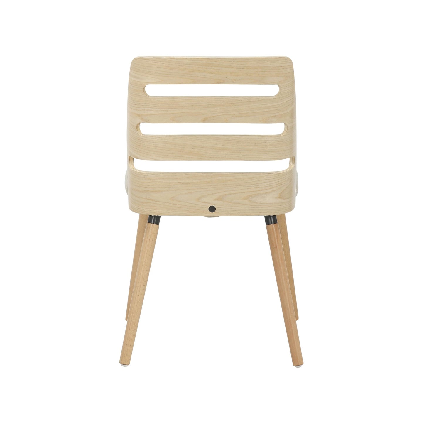 Trevi Mid-Century Modern Dining/accent Chair in Natural Wood with Cream Fabric