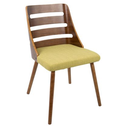 Trevi Mid-Century Modern Dining/accent Chair in Natural Wood with Cream Fabric