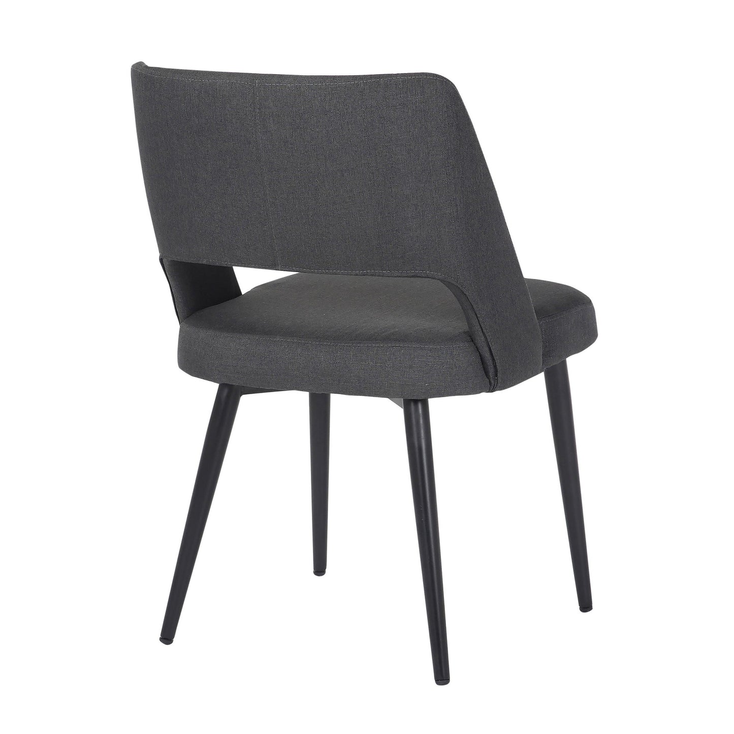 Valencia Mid-Century Modern Chair in Black Steel and Charcoal Fabric by LumiSource