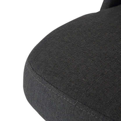 Valencia Mid-Century Modern Chair in Black Steel and Charcoal Fabric by LumiSource