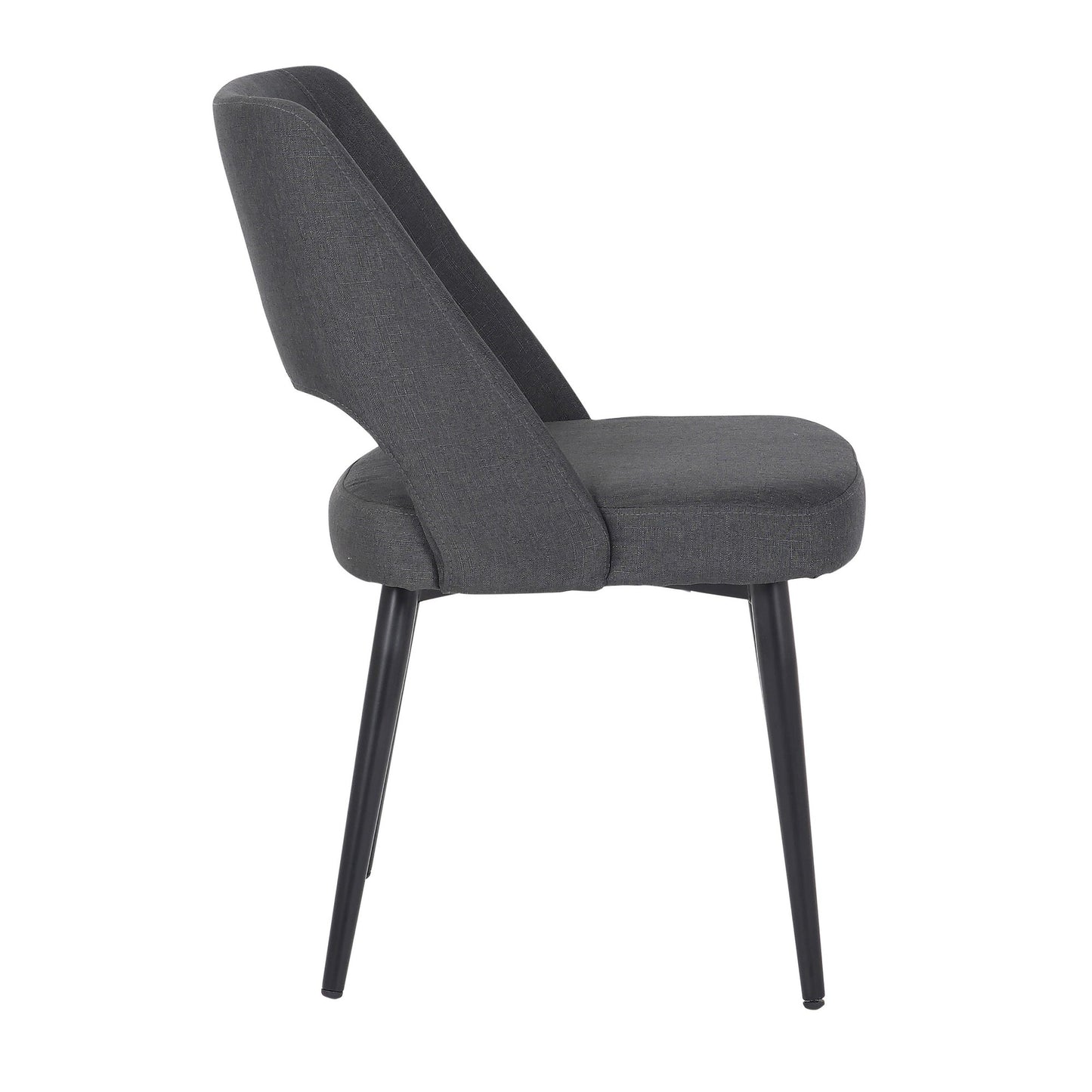 Valencia Mid-Century Modern Chair in Black Steel and Charcoal Fabric by LumiSource