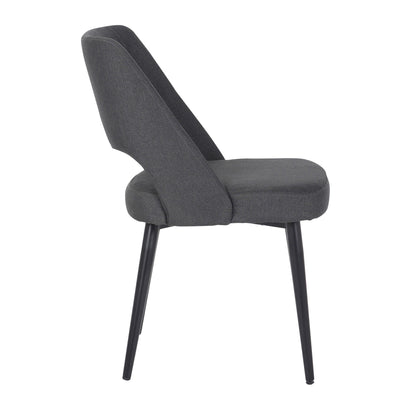 Valencia Mid-Century Modern Chair in Black Steel and Charcoal Fabric by LumiSource