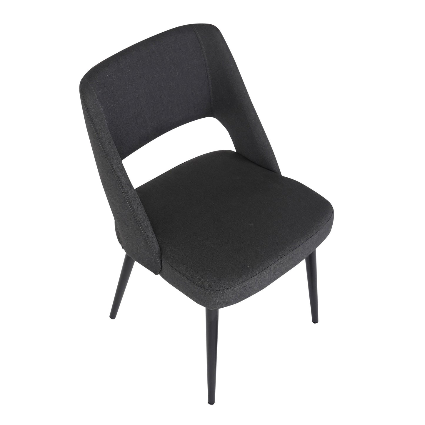 Valencia Mid-Century Modern Chair in Black Steel and Charcoal Fabric by LumiSource