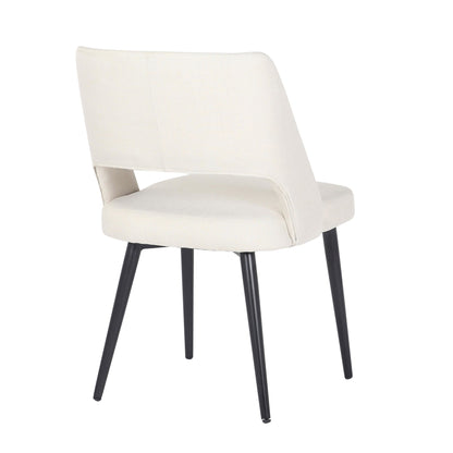Valencia Mid-Century Modern Chair in Black Steel and Charcoal Fabric by LumiSource