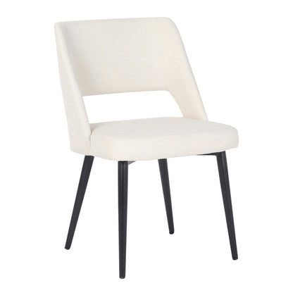 Valencia Mid-Century Modern Chair in Black Steel and Charcoal Fabric by LumiSource