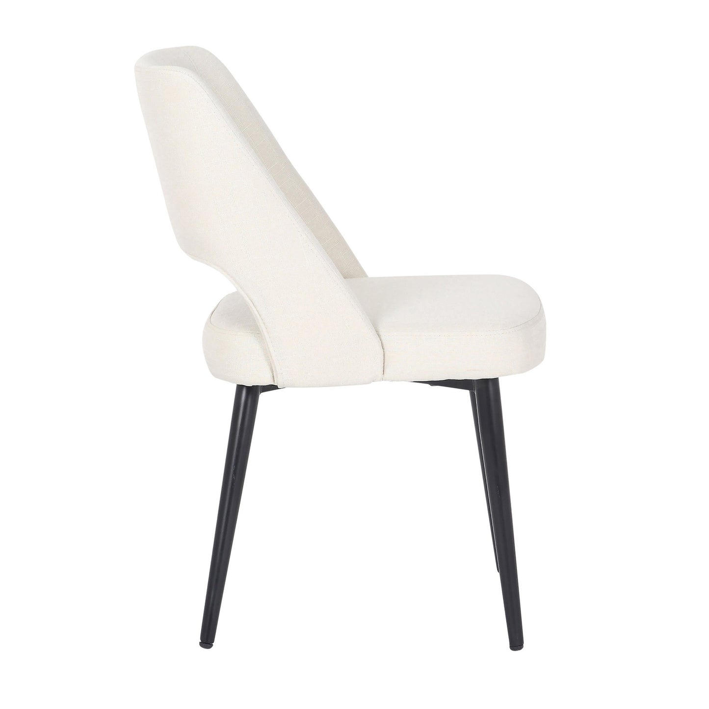 Valencia Mid-Century Modern Chair in Black Steel and Charcoal Fabric by LumiSource