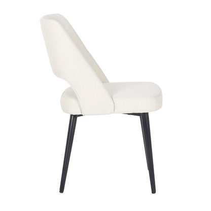 Valencia Mid-Century Modern Chair in Black Steel and Charcoal Fabric by LumiSource