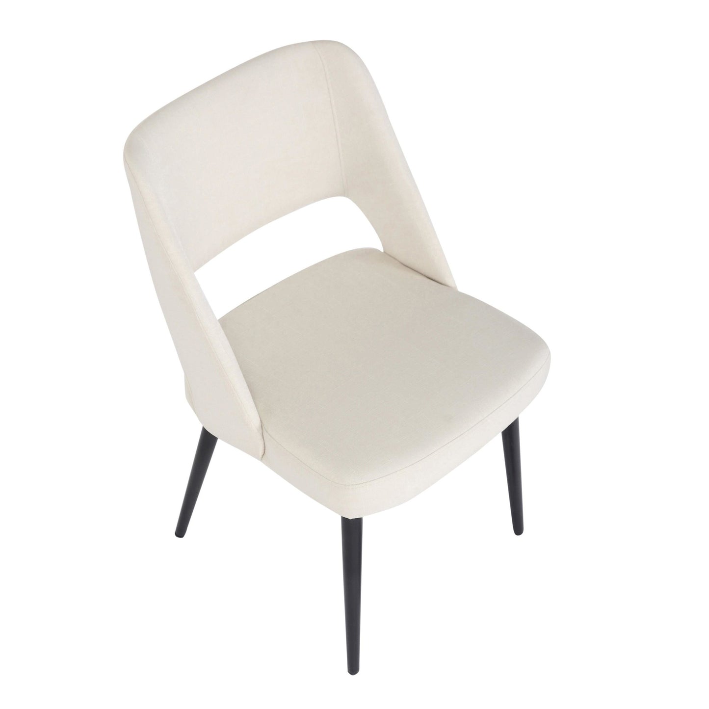 Valencia Mid-Century Modern Chair in Black Steel and Charcoal Fabric by LumiSource