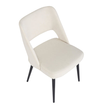 Valencia Mid-Century Modern Chair in Black Steel and Charcoal Fabric by LumiSource