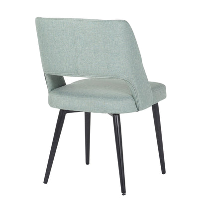 Valencia Mid-Century Modern Chair in Black Steel and Charcoal Fabric by LumiSource