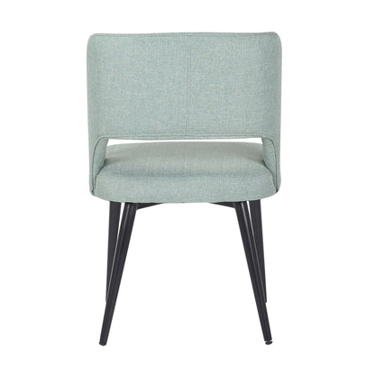 Valencia Mid-Century Modern Chair in Black Steel and Charcoal Fabric by LumiSource