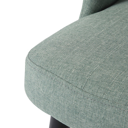 Valencia Mid-Century Modern Chair in Black Steel and Charcoal Fabric by LumiSource