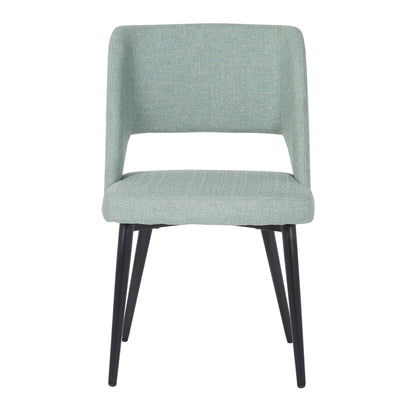Valencia Mid-Century Modern Chair in Black Steel and Charcoal Fabric by LumiSource