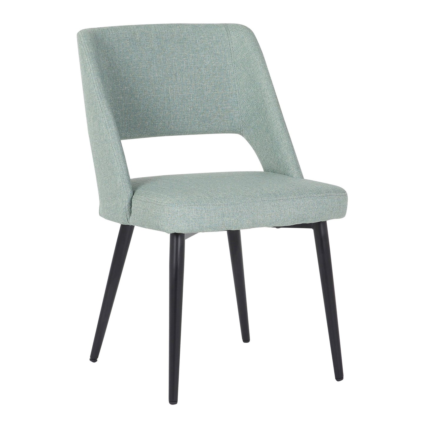 Valencia Mid-Century Modern Chair in Black Steel and Charcoal Fabric by LumiSource