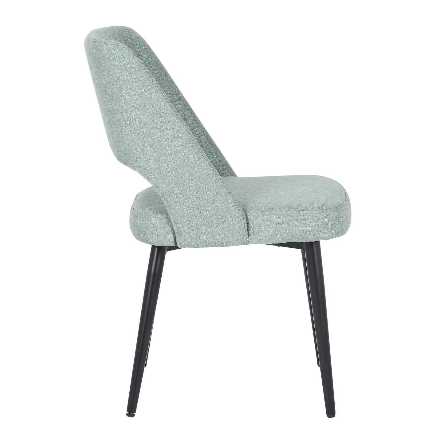Valencia Mid-Century Modern Chair in Black Steel and Charcoal Fabric by LumiSource