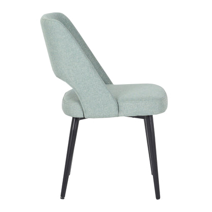 Valencia Mid-Century Modern Chair in Black Steel and Charcoal Fabric by LumiSource