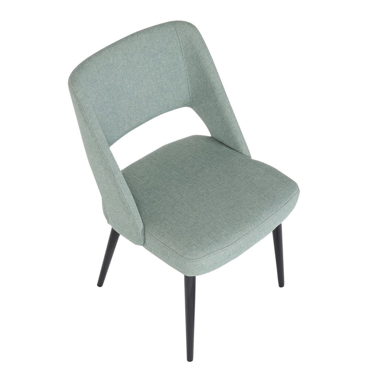 Valencia Mid-Century Modern Chair in Black Steel and Charcoal Fabric by LumiSource
