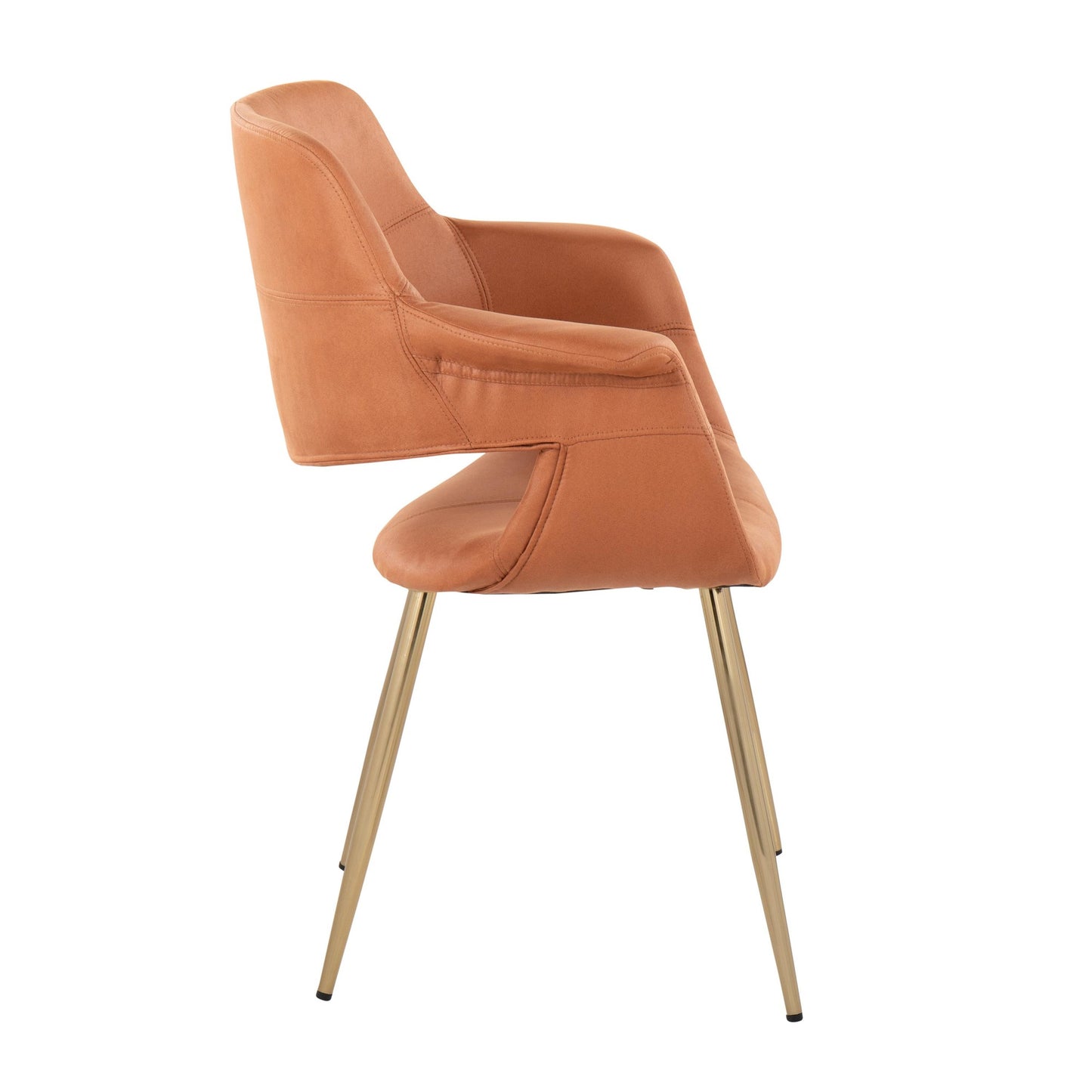 Vintage Flair Glam/Art Deco Chair in Gold Metal and Cream Fabric by LumiSource - Set of 2