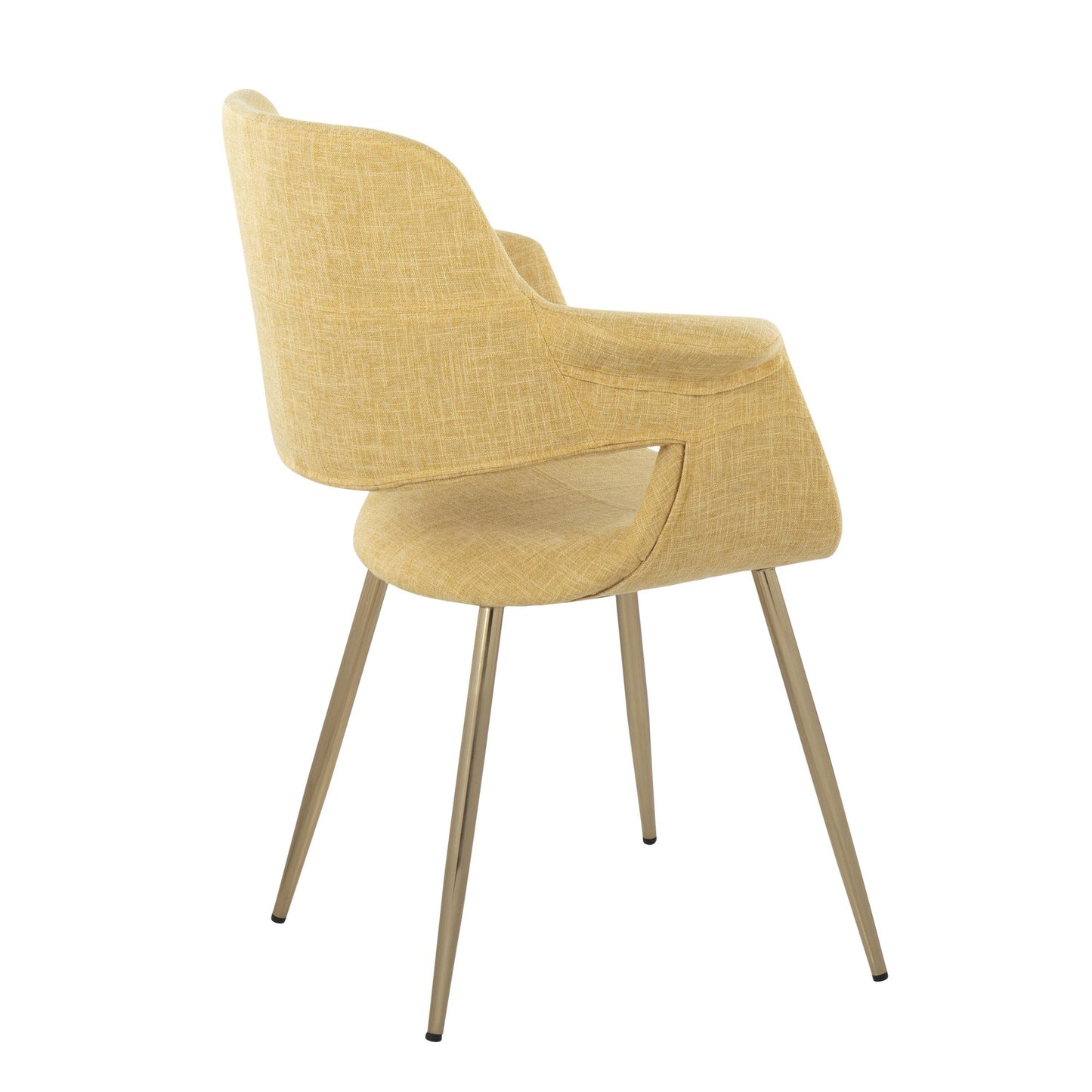 Vintage Flair Glam/Art Deco Chair in Gold Metal and Cream Fabric by LumiSource - Set of 2