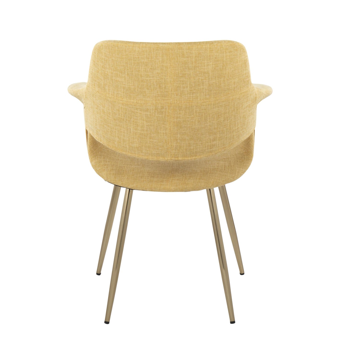 Vintage Flair Glam/Art Deco Chair in Gold Metal and Cream Fabric by LumiSource - Set of 2